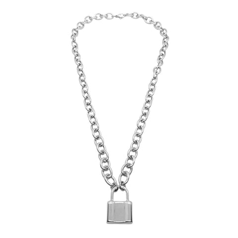 Silver Lock Link Necklace