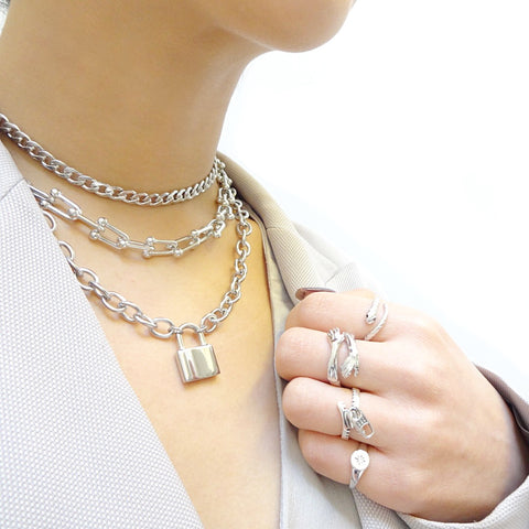 Personalized Padlock Chain Necklace | Merci Maman