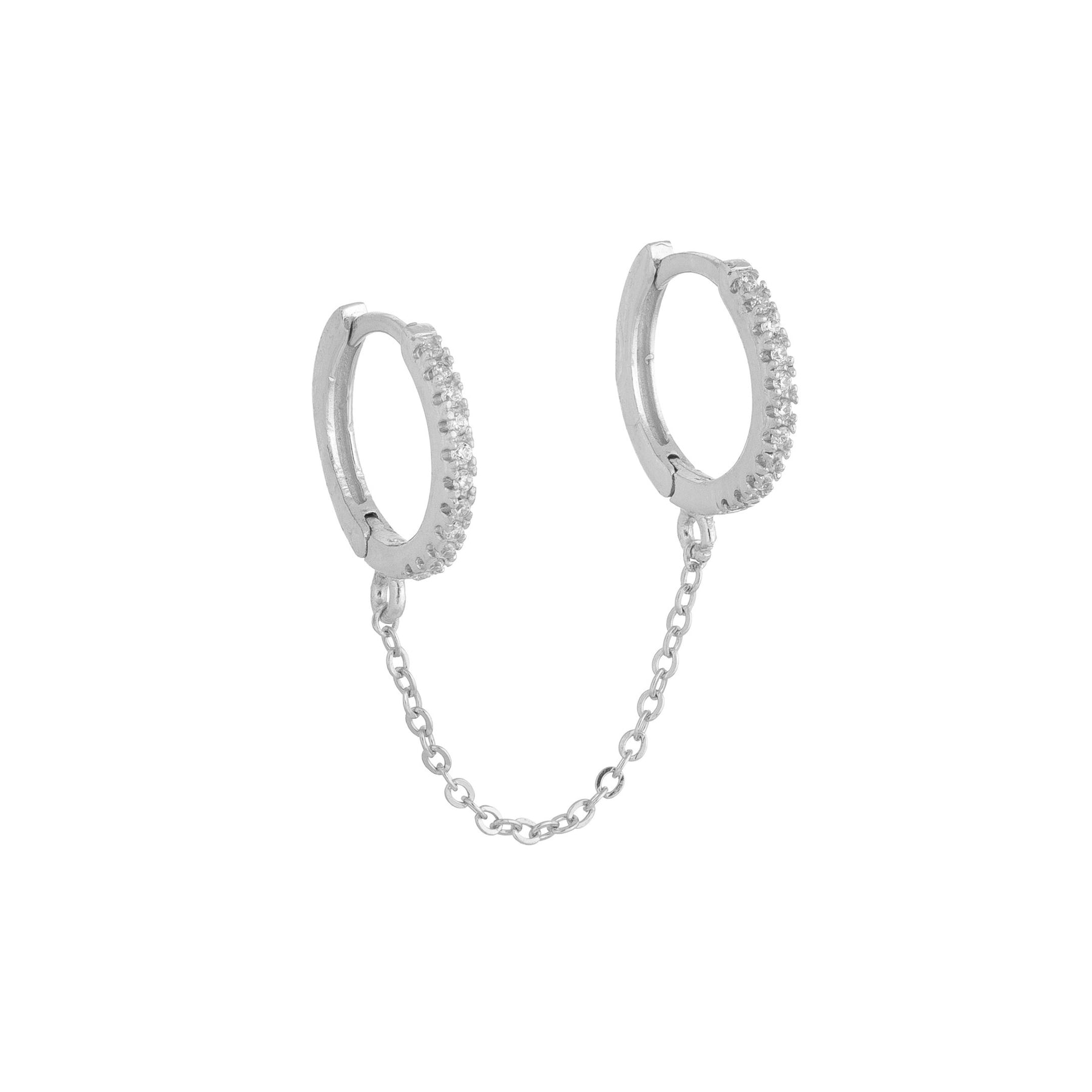 KIKICHIC | NYC | CZ Diamond Heart Pad Lock Tiny Huggies Hoops Earrings in Sterling Silver (925) in 18K Gold Plated Single
