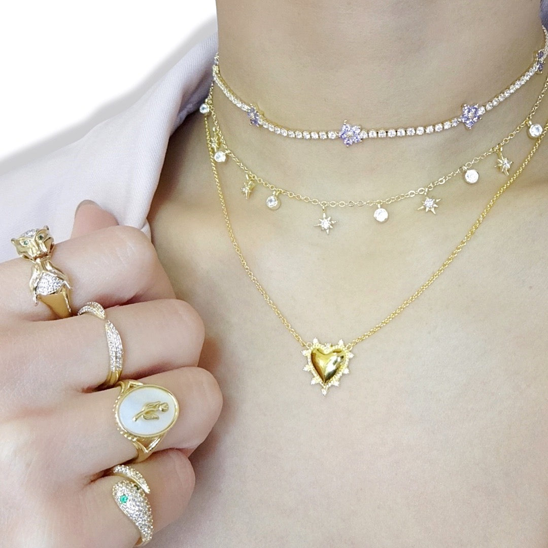 KIKICHIC | NYC | Color Daisy Flower CZ Diamond Tennis Choker