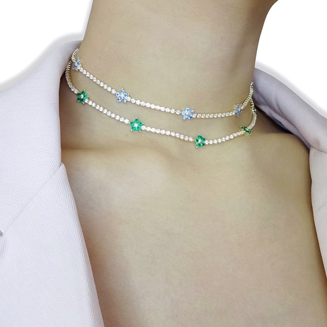 KIKICHIC | NYC | Color Daisy Flower CZ Diamond Tennis Choker