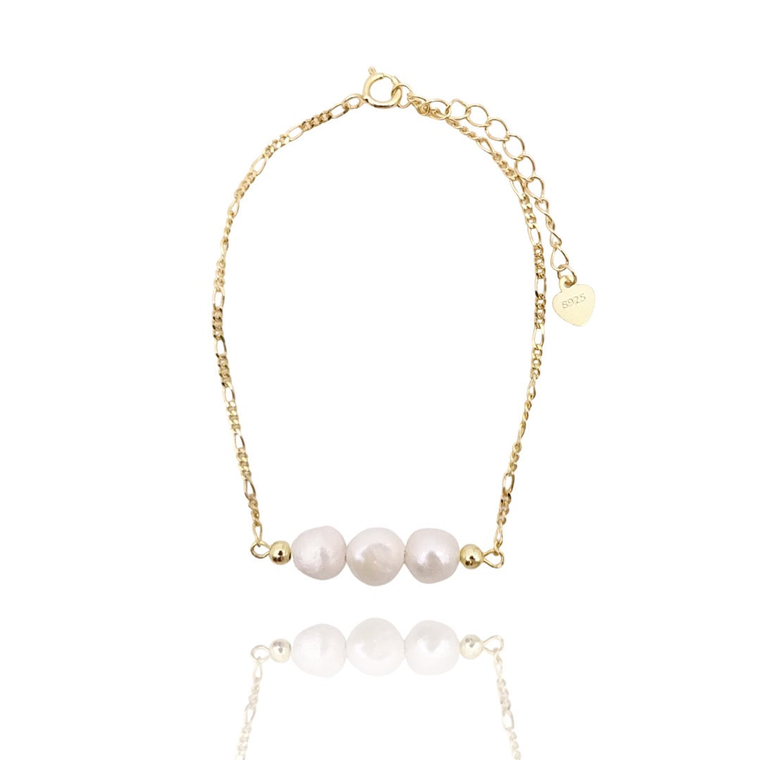 14K Gold Caged Pearl Bracelet / Pearl Bracelet / Gold Pearl Bracelet - Etsy
