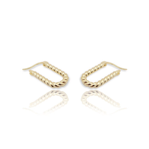 Safety Pin Earring 14K Gold / Twisted