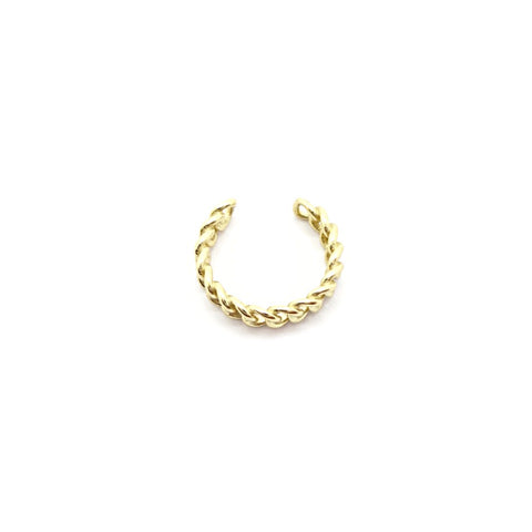 KIKICHIC Simple Curb Chain Ear Cuff Adjustable Sterling Silver. Simple Chain 18k Gold No Piercing Necessary Earrings, Small Chain Comfortable Ear Cuff Slip over the Ear. Rose Gold Single Chain  Ear Cuff Earrings. Minimalist Curb Chain Ear Cuff. Simple Twist Chain Non Piercing Hoops, Curb Chain Tiny Ear Cuff, Curb Chain Minimalist Ear Cuff.