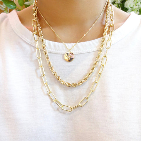 KIKICHIC Classic Rope Chain Link Choker Necklace in 14k Gold, Hollow Rope Chain Stacking Necklace Gold Filled, 14k Gold Thick Rope Chain Choker, Cut Rope Chain Necklace 14k Gold, Solid Gold Rope Chain Stacking Long Necklace, White Gold Rope Chain Necklace Gold Filled Choker, Fine Rope 14k Gold Necklace.