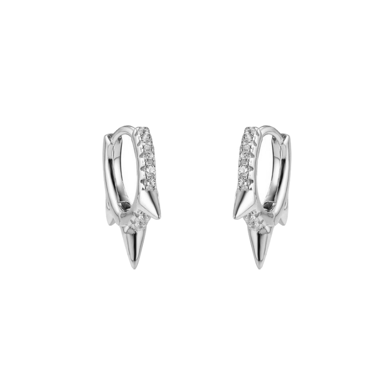 Mini Orecchini A Cerchio – Spike Huggie – [.925 Argento - Foto 6