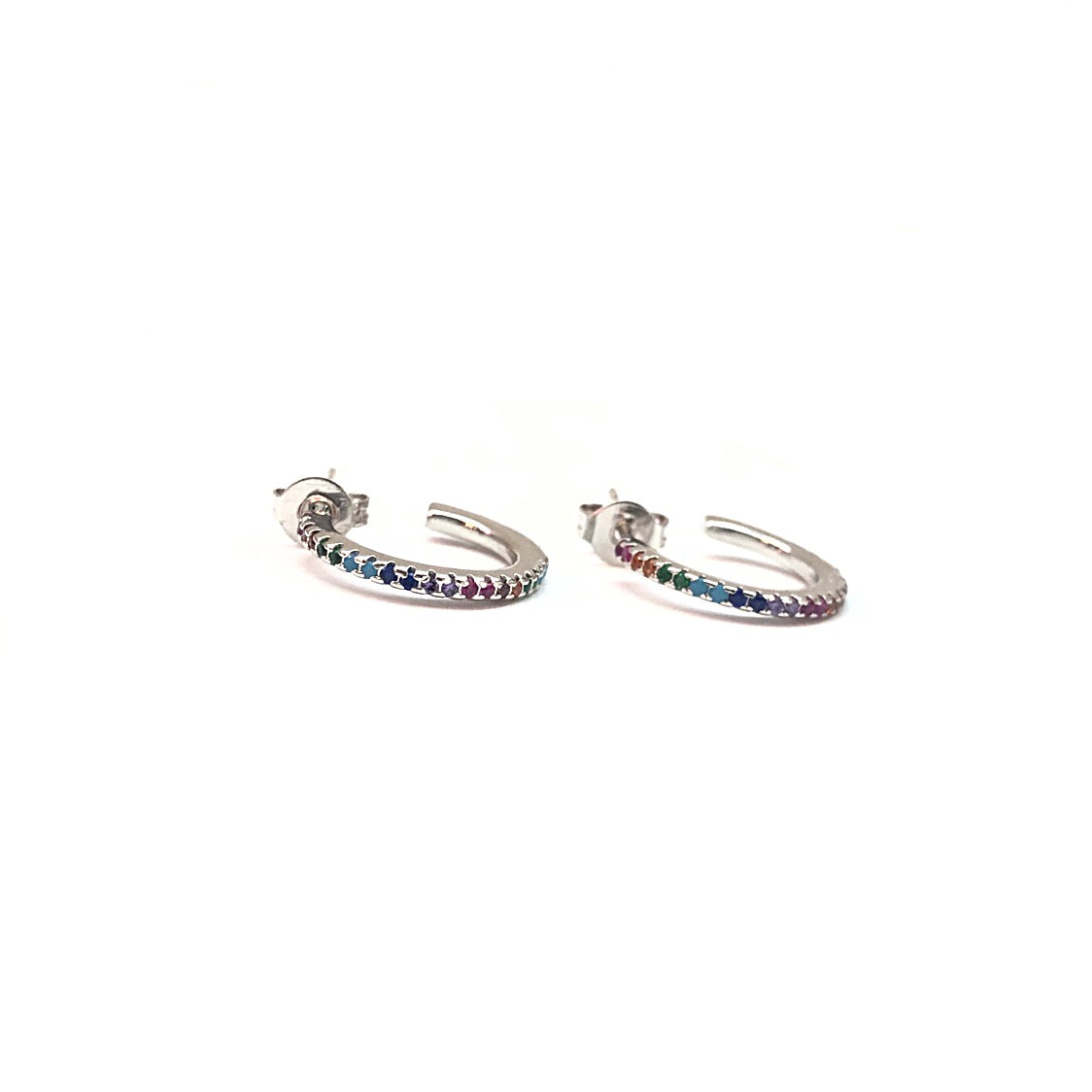 KIKICHIC | Rainbow Open Hoop Earrings Sterling Silver (925