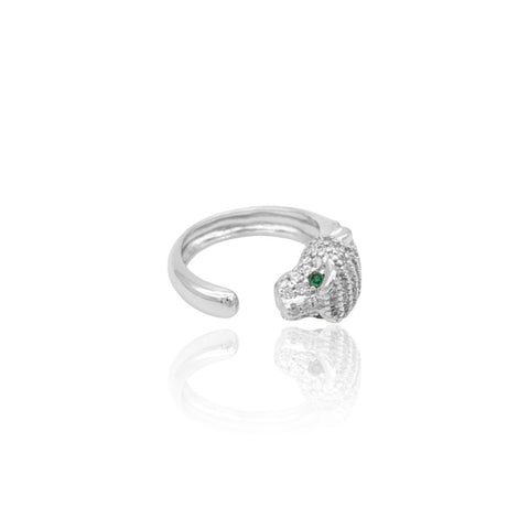Cartier Panther Ring of 18k White Gold with 2 Green Marquise Cut Tsavorites  Eyes | eBay