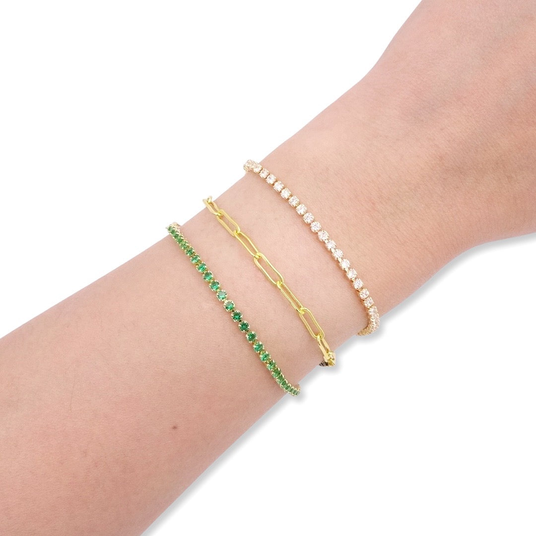 KIKICHIC | NYC | Half Paper Clip and CZ diamond Tennis