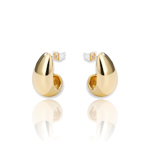 14K Yellow Gold Stud Earrings - 