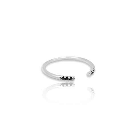 KIKICHIC CZ Black Diamond Band Open Cuff Ring Sterling Silver (925), Dainty Black Onyx Band Open Ring 14k Gold, Black Stone Thin Stackable Open Ring Gold, Single Band Minimalist Open Ring Adjustable 14k Gold, Simple Adjustable Black Diamond Band Ring Silver, Modern Midi Open Band Ring Stacks Black Stone, CZ Black Thin Open Rings.