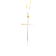 KIKICHIC CZ Cross Stainless Steel Necklace, Large Cross Necklace, Cross Pendant Necklace, Gold Cross Necklace, Fancy Cross Necklace.