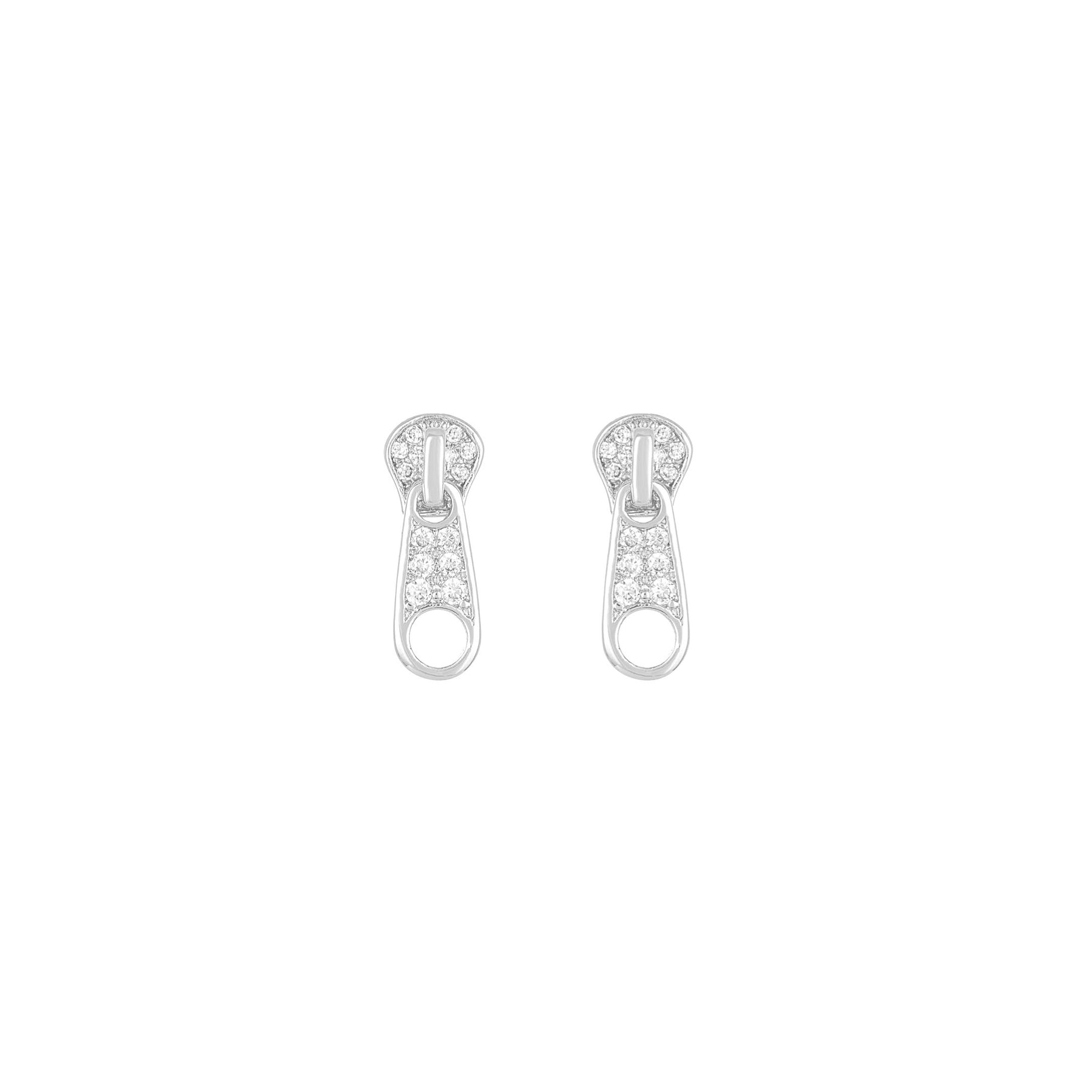 Kiki☆ KIKICHIC | NYC | CZ Diamond Pave Zipper Stud Earrings 14k