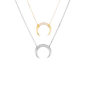 KIKICHIC CZ Pave Double Horn Necklace Sterling Silver, Gold CZ Horn Necklace, Rose Gold CZ Horn Necklace, Dainty Horn Necklace, Minimalist Moon Necklace, Crescent Horn Necklace Silver, Diamond Double Horn Necklace, Small Horn Necklace Rose Gold, Tiny Horn Necklace, 18k Gold Filled Upside Down Moon Necklace.