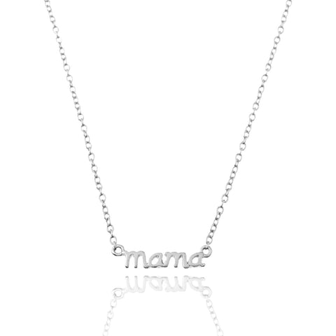 KIKICHIC Dainty Mother Necklace Sterling Silver, Gold Mama Necklace, Script MAMA Necklace, Dainty Mommy Necklace, Minimalist Mother Necklace, Mother's Day Necklace Silver, Motherhood Necklace Gold, MAMA Signature Necklace, 18k Gold Filled Mommy Necklace.