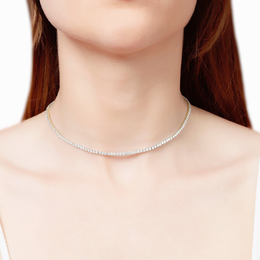 KIKICHIC | NYC | CZ Diamond Tennis Choker Necklace Sterling Silver