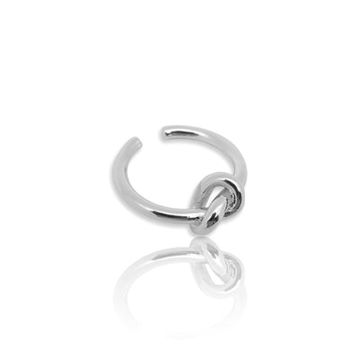 KIKICHIC Chunky Eternity Knot Ring Sterling Silver (925), Stack Knot Design Open Ring 18k Gold, Stackable Lover's Knot Ring Gold, Simple Infinity Knot Minimalist Open Ring Adjustable 18k Gold, Simple Adjustable Open Knot Ring Silver, Modern Knot Ring Stacks.