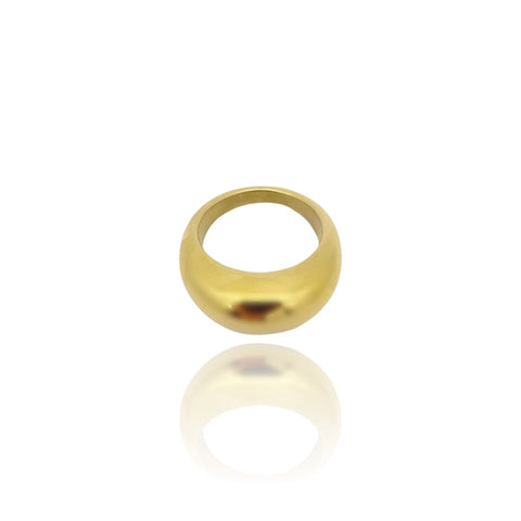 KIKICHIC Simple Bold Dome Ring Stainless Steel, Stack Dome Design Ring Gold, Stackable Cloud Dome Ring Gold, Bubble Dome Minimalist Silver, Modern Small Domed Ring Stacks, Waterproof Chunky Gold Dome Bubble Rings.