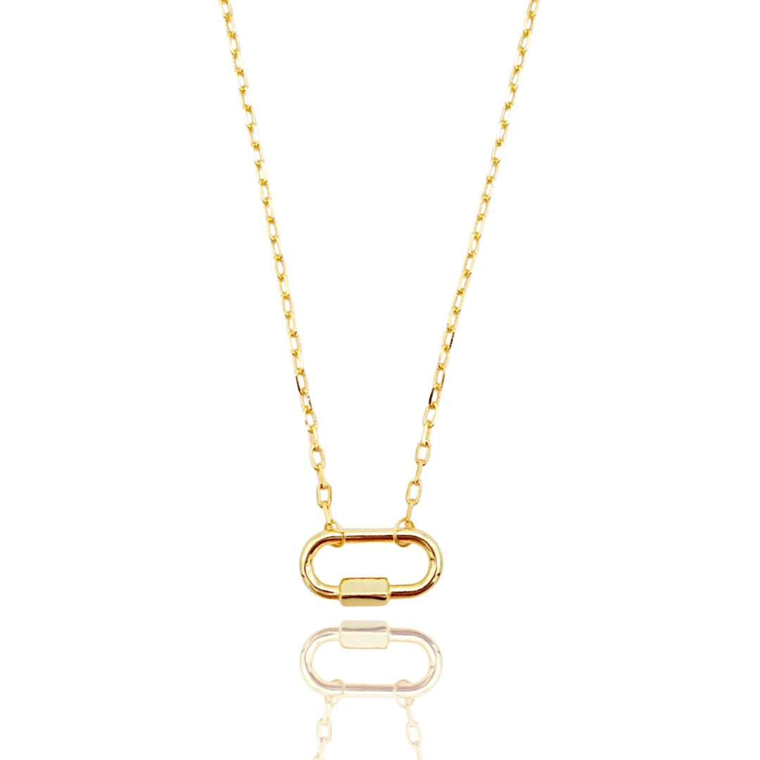 Carabiner Clip Gold Paper Sterling 18k | Necklace Silver Chain | Gold Link NYC 18k KIKICHIC