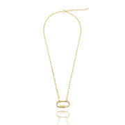 Gold Chain Link Necklace with Multicolor Star Carabiner Clip