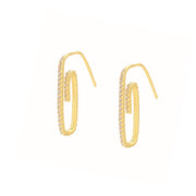 KIKICHIC CZ Pave Diamond Paper Clip Earrings, Rose Gold Paper Clip Earrings, Dainty Paper Clip Gold Earrings, Silver Paper Clip Earrings Hypoallergenic, Paper Clip Dangle Earrings Rose Gold, Paper Clip Hoops, Minimalist Paper Clip Silver Earrings.