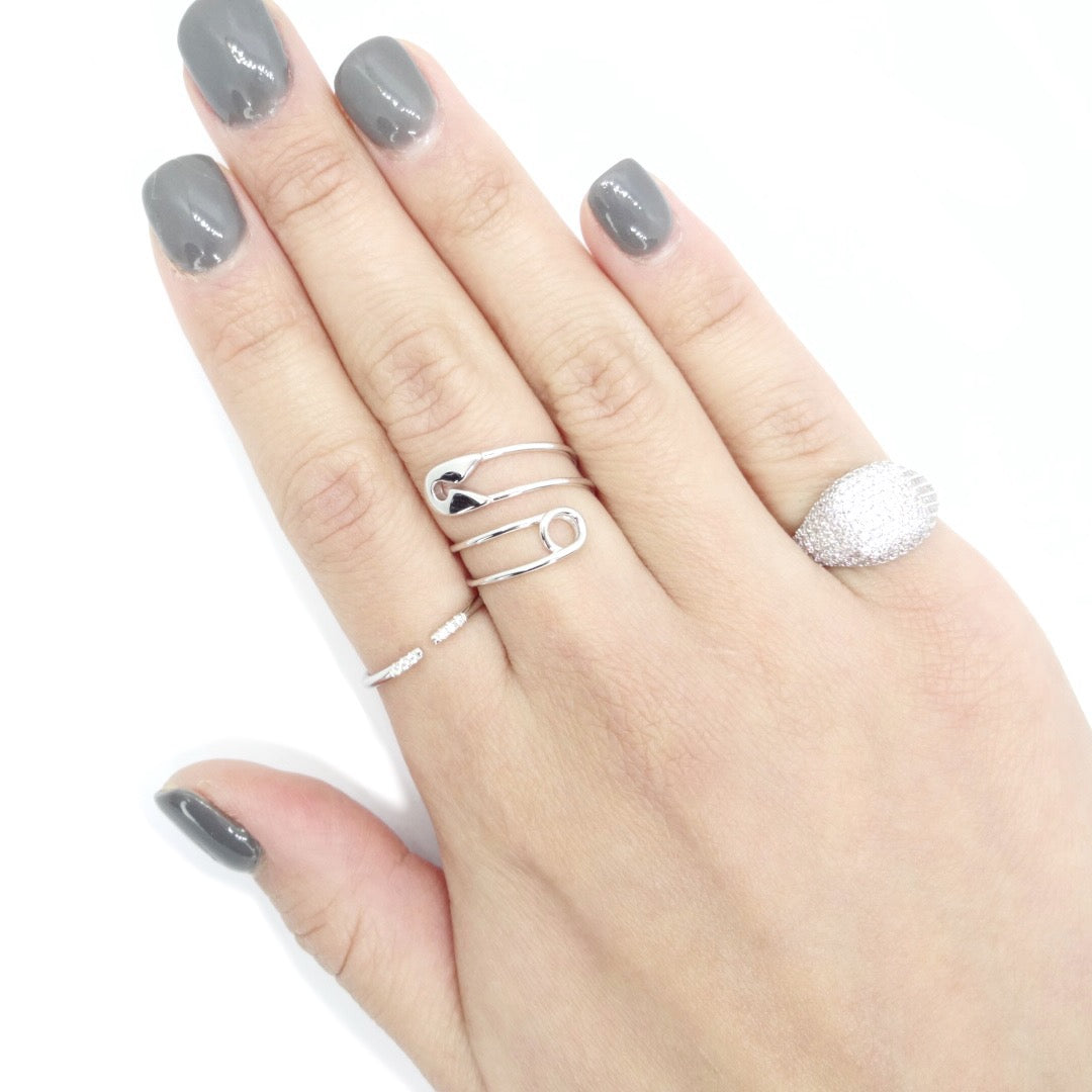 KIKICHIC | NYC | Classic Safety Pin Ring Adjustable Sterling