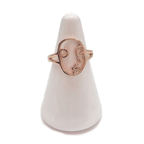 KIKICHIC Abstract Face Adjustable Ring, Gold Women Face Ring, Silver Artistic Face Ring, Rose Gold Picasso Face Ring Adjustable, Artsy Face Ring Gold, Unique Face Ring Adjustable, Face Design Ring, Hollow Face Ring Silver, Ring 2018, Rings 2019, Minimalist Face Ring