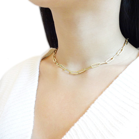 14KT Rose Gold Paper Clip Necklace