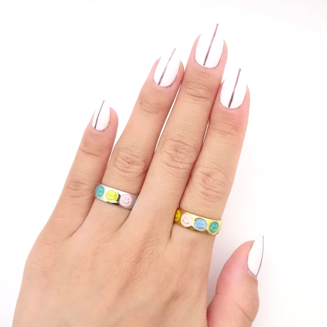 Happy⭐Ring KIKICHIC | NYC | Multicolor Happy Smiley Face Tik Tok Ring