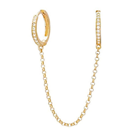 Francesca's Maddie Chain Huggie Hoop Earring Set | CoolSprings Galleria