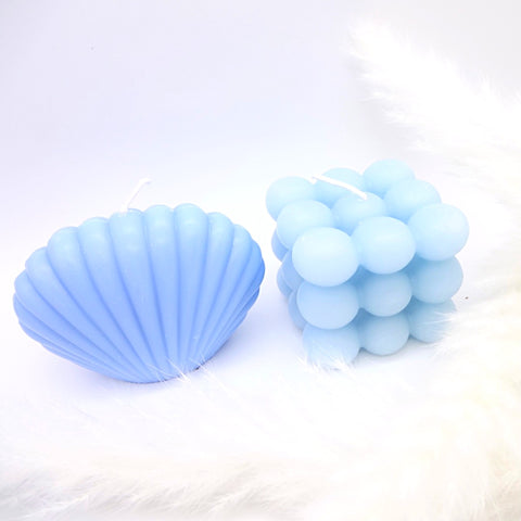 KIKICHIC White Bubble Shape Candles, Summer Colorful Candle, Cube Shaped Pink Candle, Decorative Shell Blue Candle, Glamorous Bubble Shell Candles, BFF Gift Candles, Holiday Candle, Cloud House White Candle, Hand pour Bubbles Nude Candle