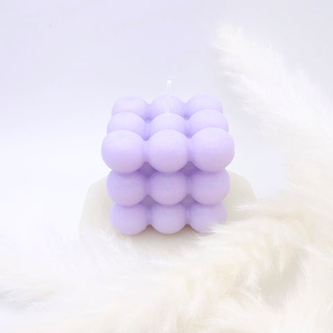 KIKICHIC White Bubble Shape Candles, Summer Colorful Candle, Cube Shaped Pink Candle, Decorative Shell Blue Candle, Glamorous Bubble Shell Candles, BFF Gift Candles, Holiday Candle, Cloud House White Candle, Hand pour Bubbles Nude Candle