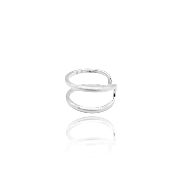 KIKICHIC Double Band Ring Sterling Silver (925), Double Band Design Open Ring 18k Gold, Stackable Two Band Ring Gold, Hammered Minimalist Open Ring Adjustable 18k Gold, Simple Adjustable Open White Gold Two Band Ring Silver, Modern Open Open Double Band Ring Stacks, Solid Sterling Solid Gold Double Open Rings.
