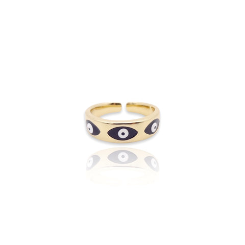 Turquoise Blue Evil Eye Ring, Gold Filled CZ Evil Eye Ring, Open Adjustable  Ring, Stackable Ring, Turkish Eyes Ring, Protection Ring, RG158 -  BeadsCreation4u