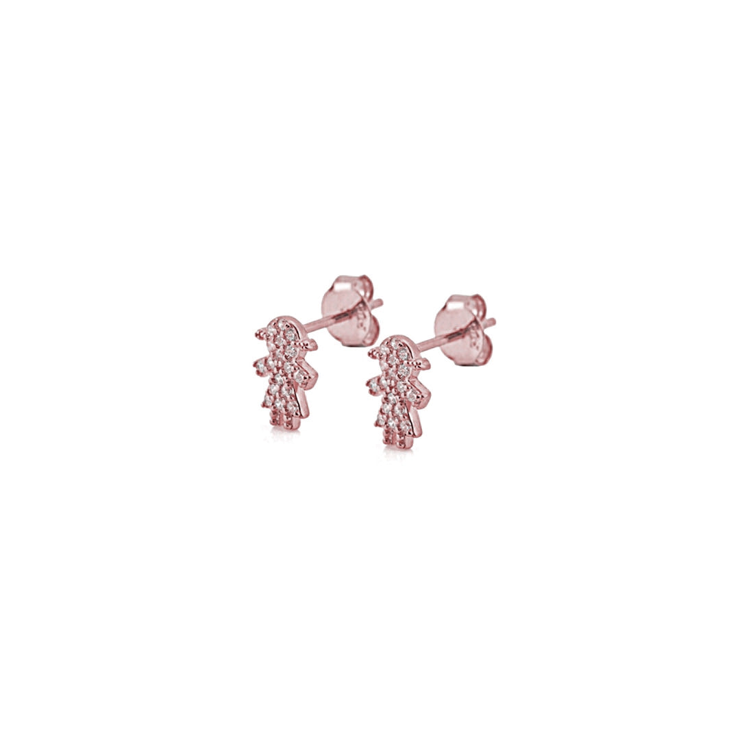 KIKICHIC | NYC | CZ Pave Diamond Little Girl Shape Stud
