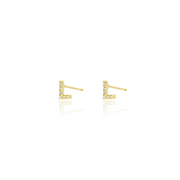 KIKICHIC | NYC | Letter L Stud Earrings CZ Pave Sterling Silver (925 ...
