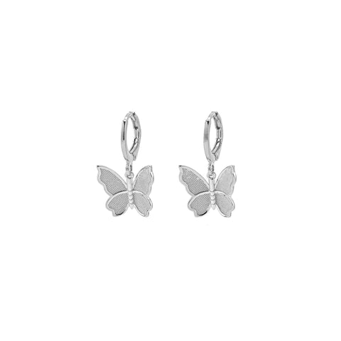 KIKICHIC | NYC | Dangling Butterfly Hoop Earrings Silver (925) in Gold, Rose Gold White Gold.