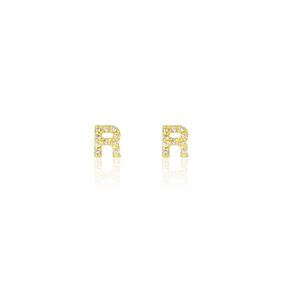 Letter R Stud Earrings