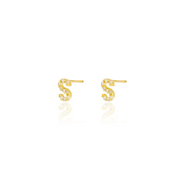 KIKICHIC Letter Stud Earrings CZ Diamond Sterling Silver, Tiny Single Letter Stud Earrings, White Gold CZ Diamond Initial Stud Earrings, Small CZ Letter Stud Earrings, CZ Pave Letter Initial Name Stud Earrings, Name Initial Earrings Small.