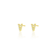 KIKICHIC Letter V Stud Earrings CZ Diamond Sterling Silver, Tiny Single Letter V Stud Earrings, White Gold CZ Diamond Initial V Stud Earrings, Small CZ Letter V Stud Earrings, CZ Pave Letter V Initial Name Stud Earrings, Name Initial V Earrings Small.