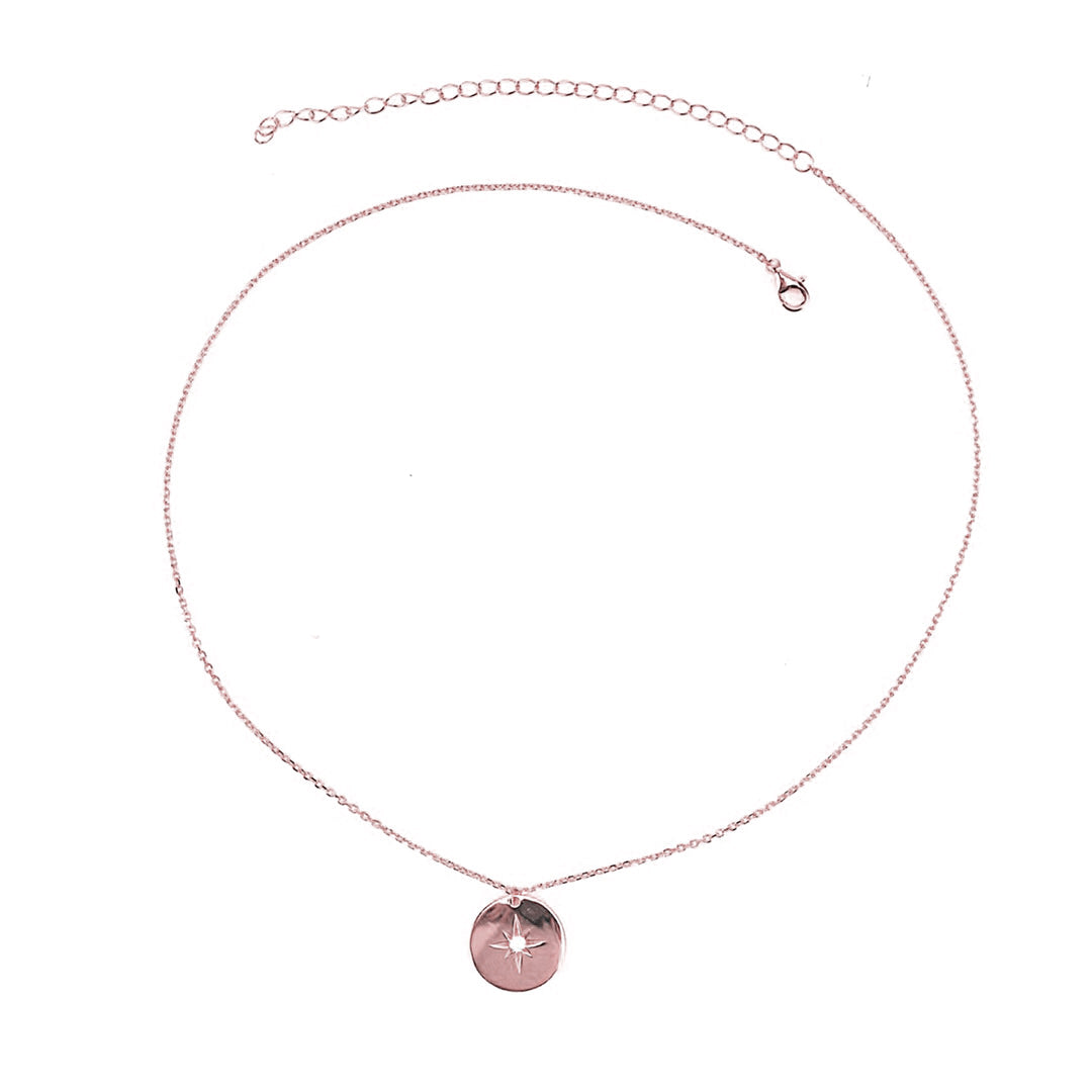 KIKICHIC | NYC | CZ Starburst North Star Coin Pendant Necklace