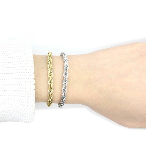 5.0MM Rope Bracelet (Diamond cut) – Saints Gold Co.