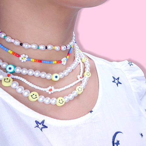 Color Hearts Pearl Choker Necklace
