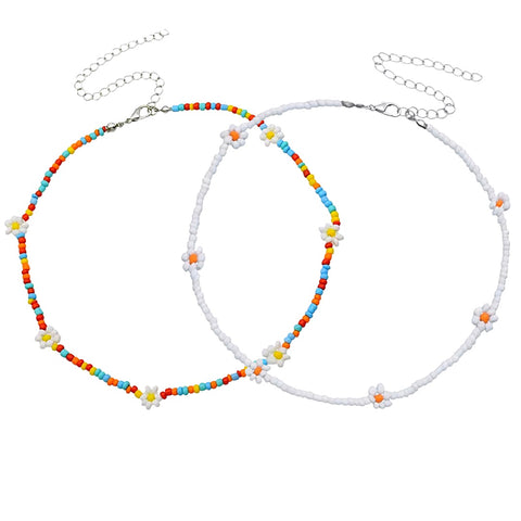 Beaded Daisy Necklaces, Set of 2 | Anthropologie