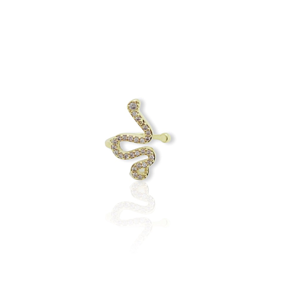 NYC | Comfortable CZ Diamond Pave Snake Ear Cuff No - KIKICHIC