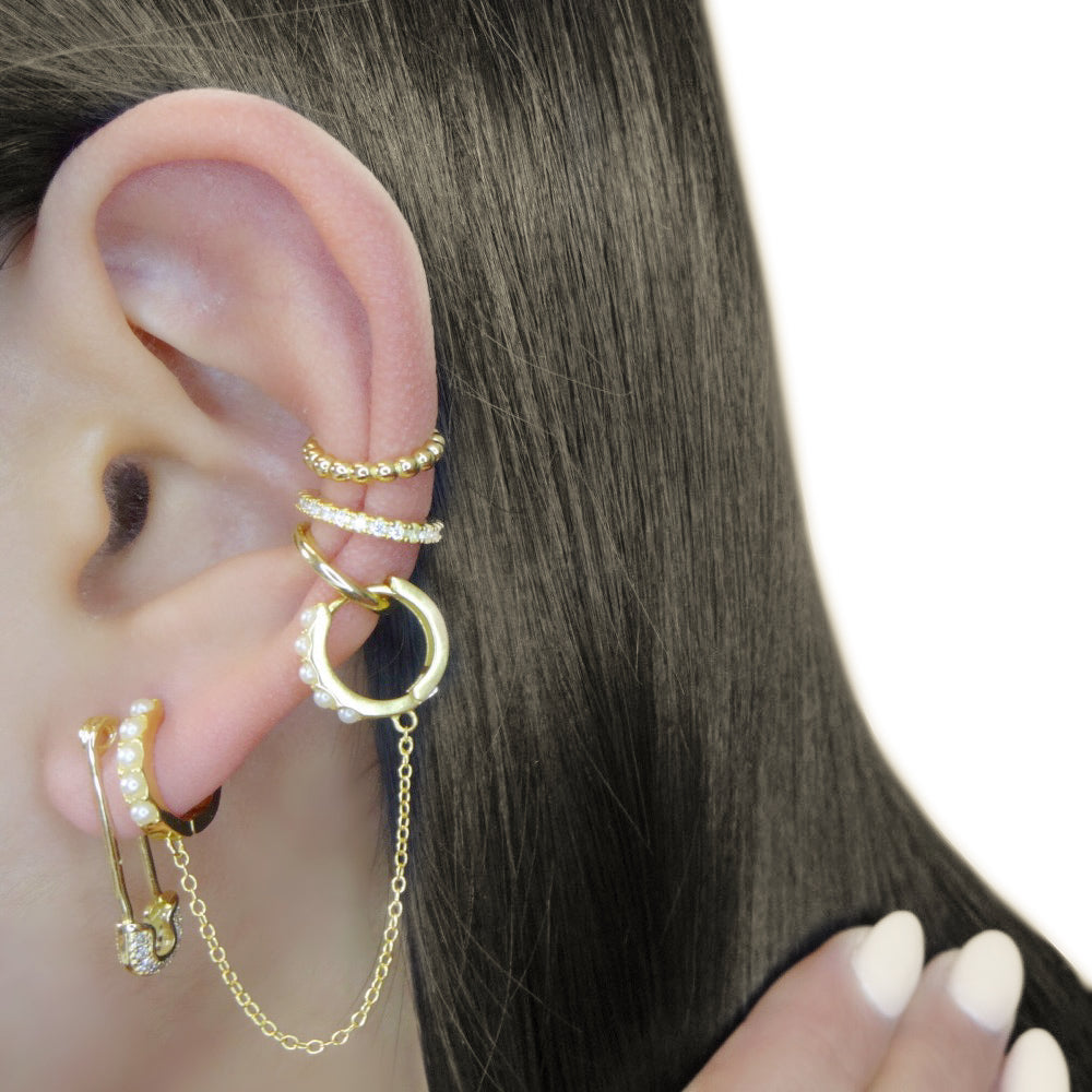 【未使用】HYKE HOOP EARRINGS 25SS ピアス HYKE] ハイク HOOP EARRINGS / LARGE(GOLD)