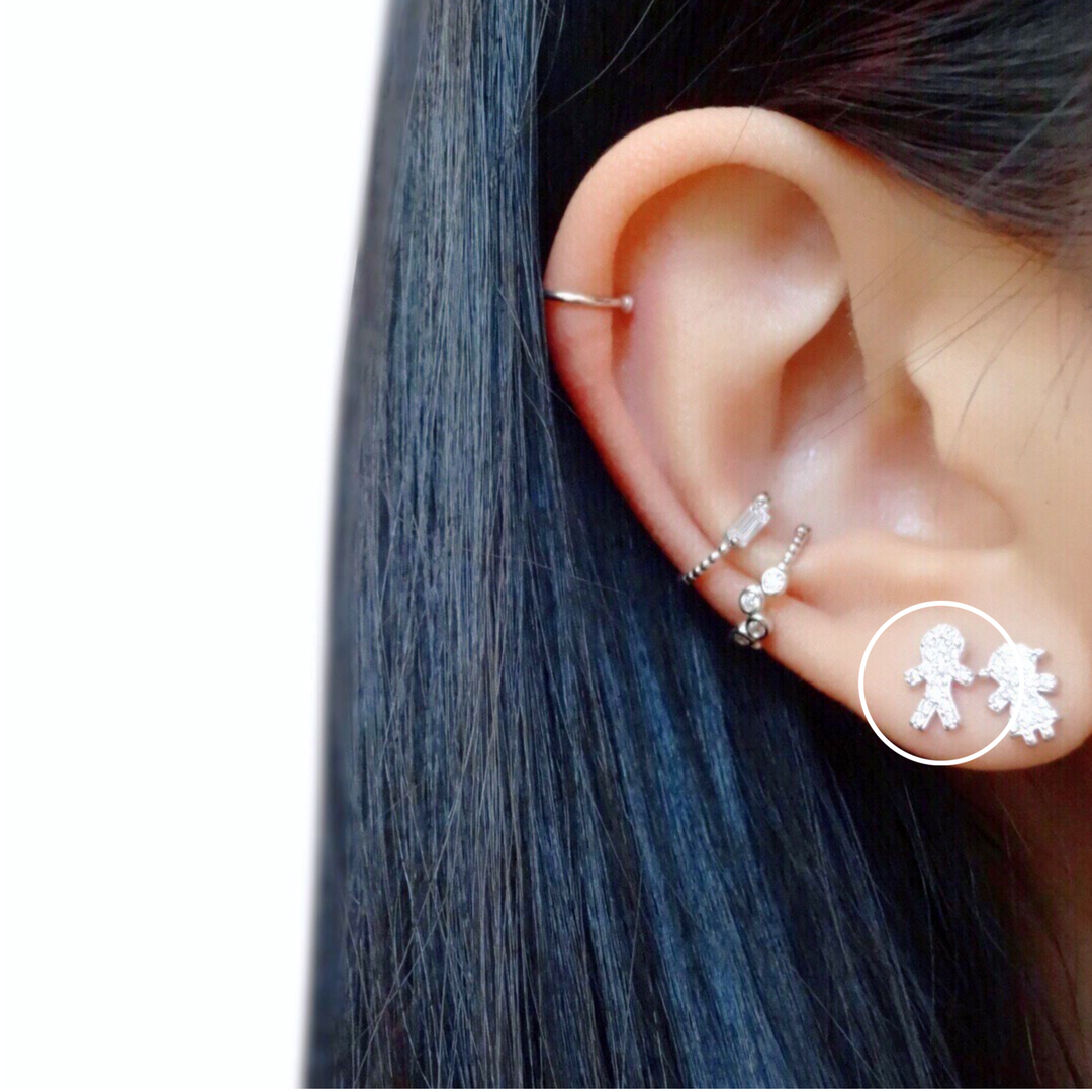 KIKICHIC | NYC | CZ Pave Diamond Little Boy Shape Stud KIKICHIC | NYC | CZ Pave Diamond Little Boy Shape Stud