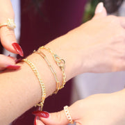 link chain bracelet, stacking bracelets, gold paperclip chain bracelet  womens, chunky link chain bracelet, 18k gold filled chain bracelet –  kinitajewelry