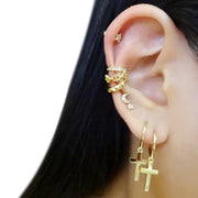 Simple Cross Hoop Earrings