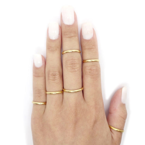 Hammered Gold Ring, Gold Stacking Rings, Minimalist Rings, Skinny Ring –  KesleyBoutique